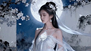 月夜清辉古风美人