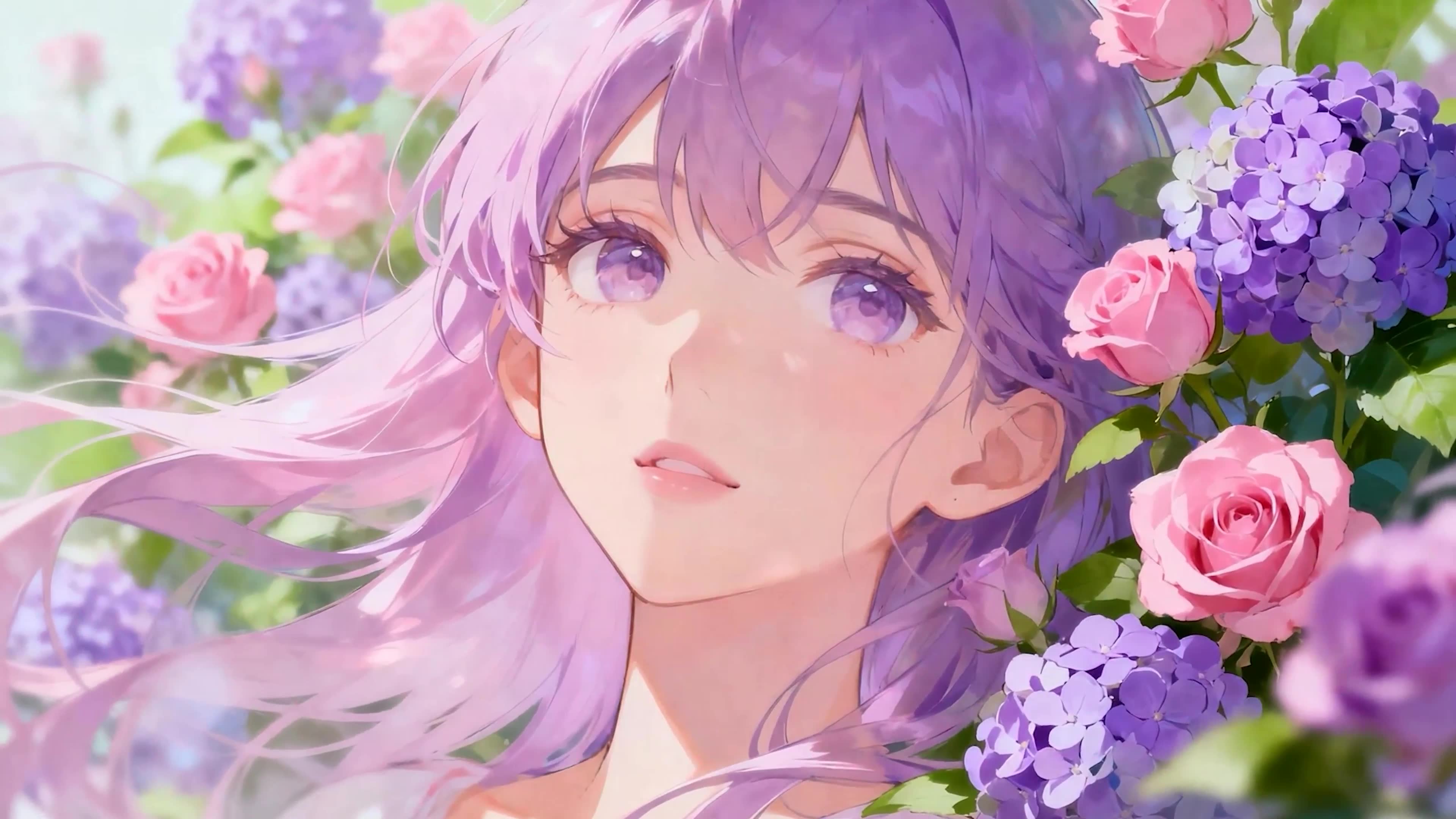 花丛中女孩