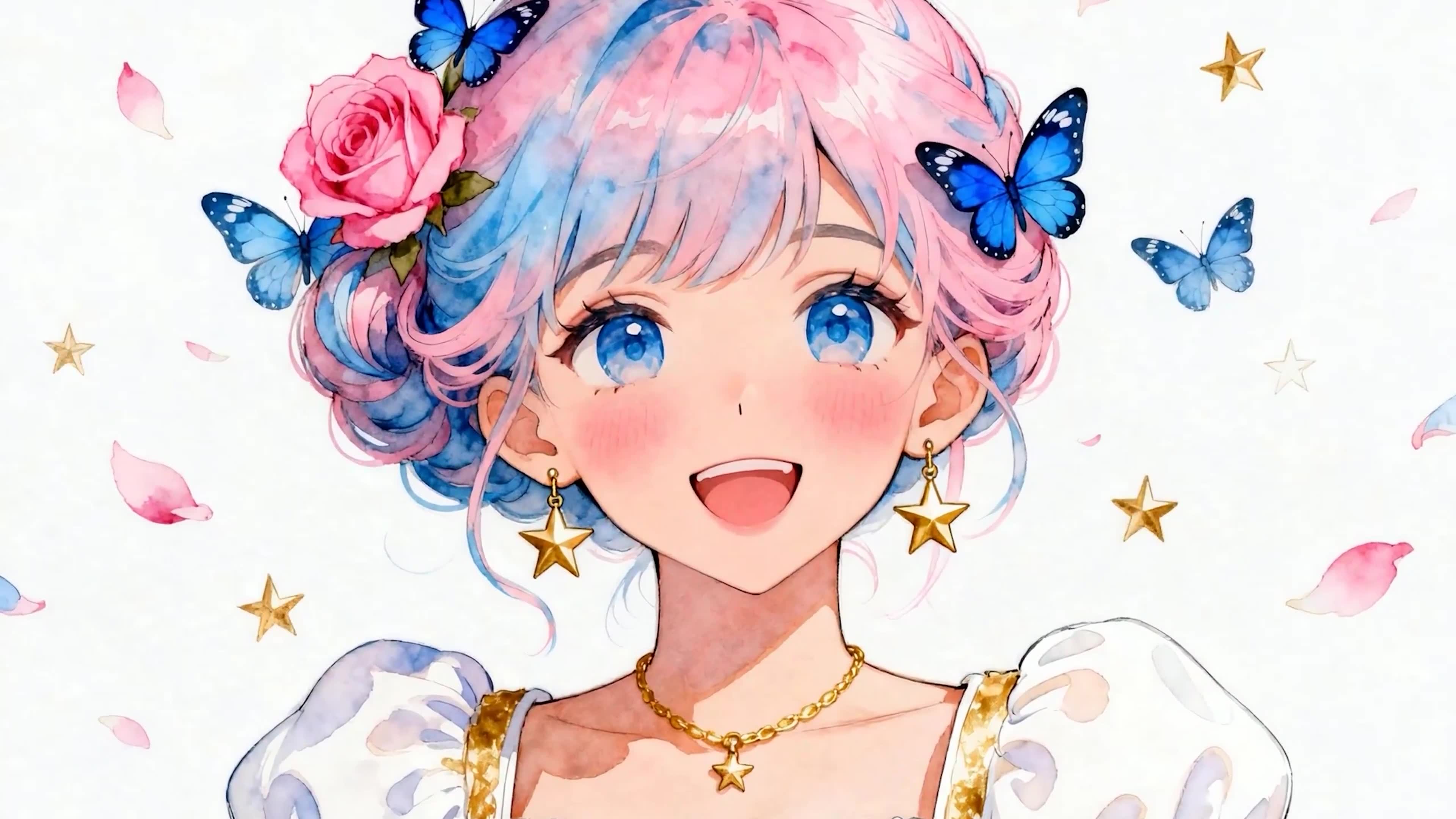 蝴蝶中女孩