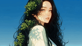 绿色护眼女孩4K