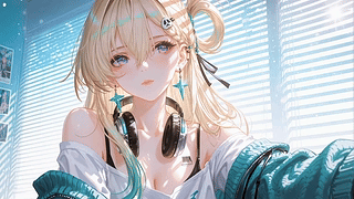 晴窗金发酷少女