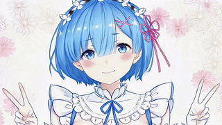 清新蓝发甜系少女