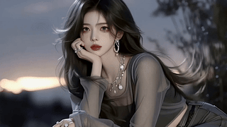 暮色氛围感美女