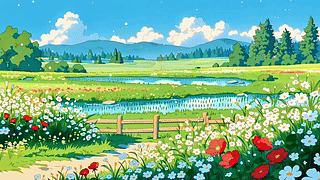 清新郊野花田