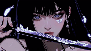 暗夜持刀冷艳少女