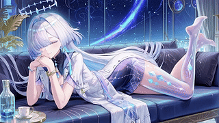 银发少女的慵懒休憩