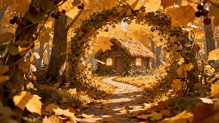 秋日林中小屋