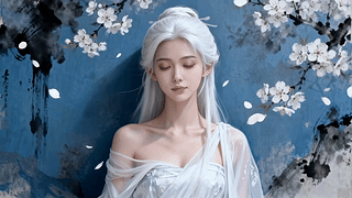 白发梨花古风美人