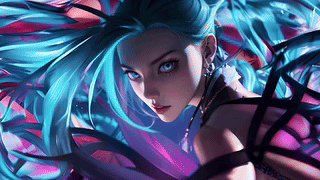 动漫女孩 英雄联盟 Jinx 近景