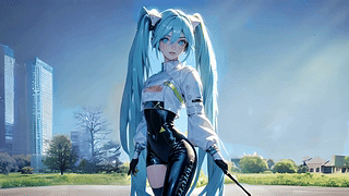 动漫女孩 初音 高尔夫赛车服