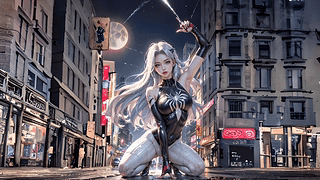 动漫女孩 蜘蛛女侠 Gwen Stacy 在街上