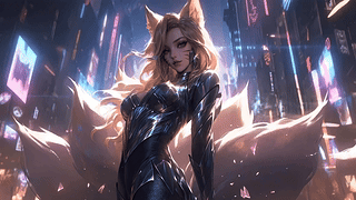 ahri 英雄联盟 赛博朋克