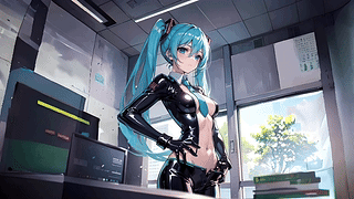 动漫女孩 初音未来 开放夹克