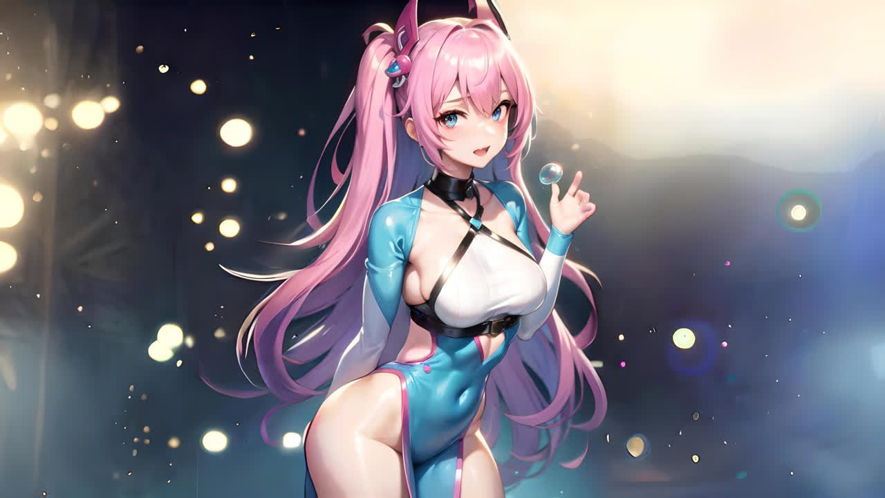 穿连体衣跳舞的动漫女孩
