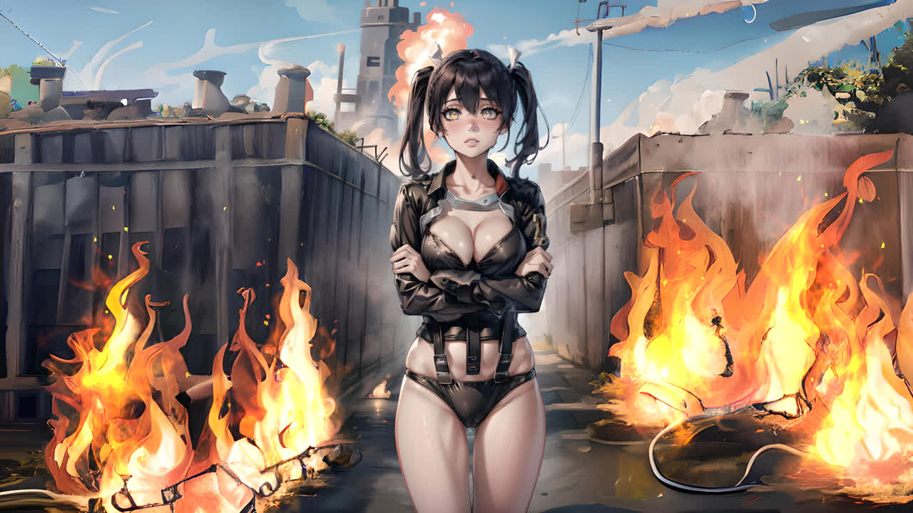 动漫女孩 疯狂 火线少女
