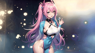 穿连体衣跳舞的动漫女孩