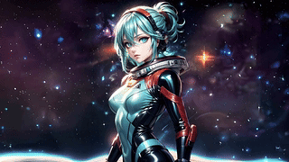 动漫 太空 女孩 星星 宇宙 紧身衣