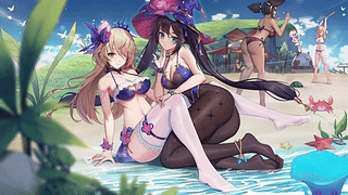 原神 女孩们在海滩 莫娜