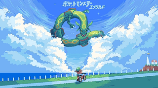 宝可梦 绿宝石“重制版”标题画面。