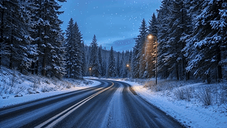 空旷的道路风景 夜晚