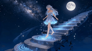 星空阶梯的精灵少女
