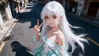 街头银发少女