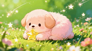 萌宠狗拿着星星