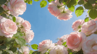 浅夏蔷薇花丛