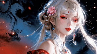 朱砂白发古风美人