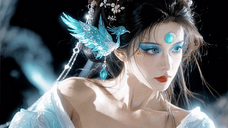 青羽凤簪古风美人