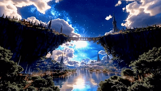 星空河畔奇幻悬浮城