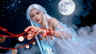 月下白发神女