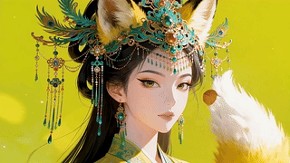 青翠点金古风狐耳美人