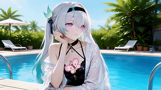 可爱银发美女