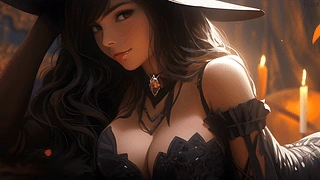 黑衣女巫俯身 4K 动态壁纸 | 作者：WildPreyHunter