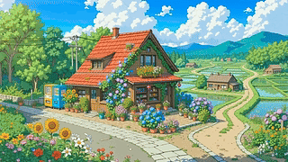 乡村路口小屋