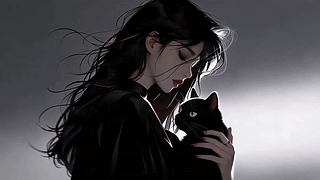 美女和猫咪