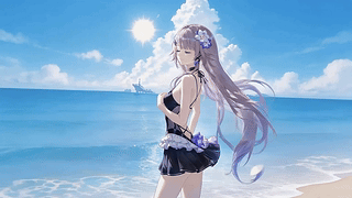 海边短裙女孩