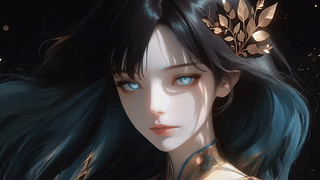 高清绿色系美女壁纸