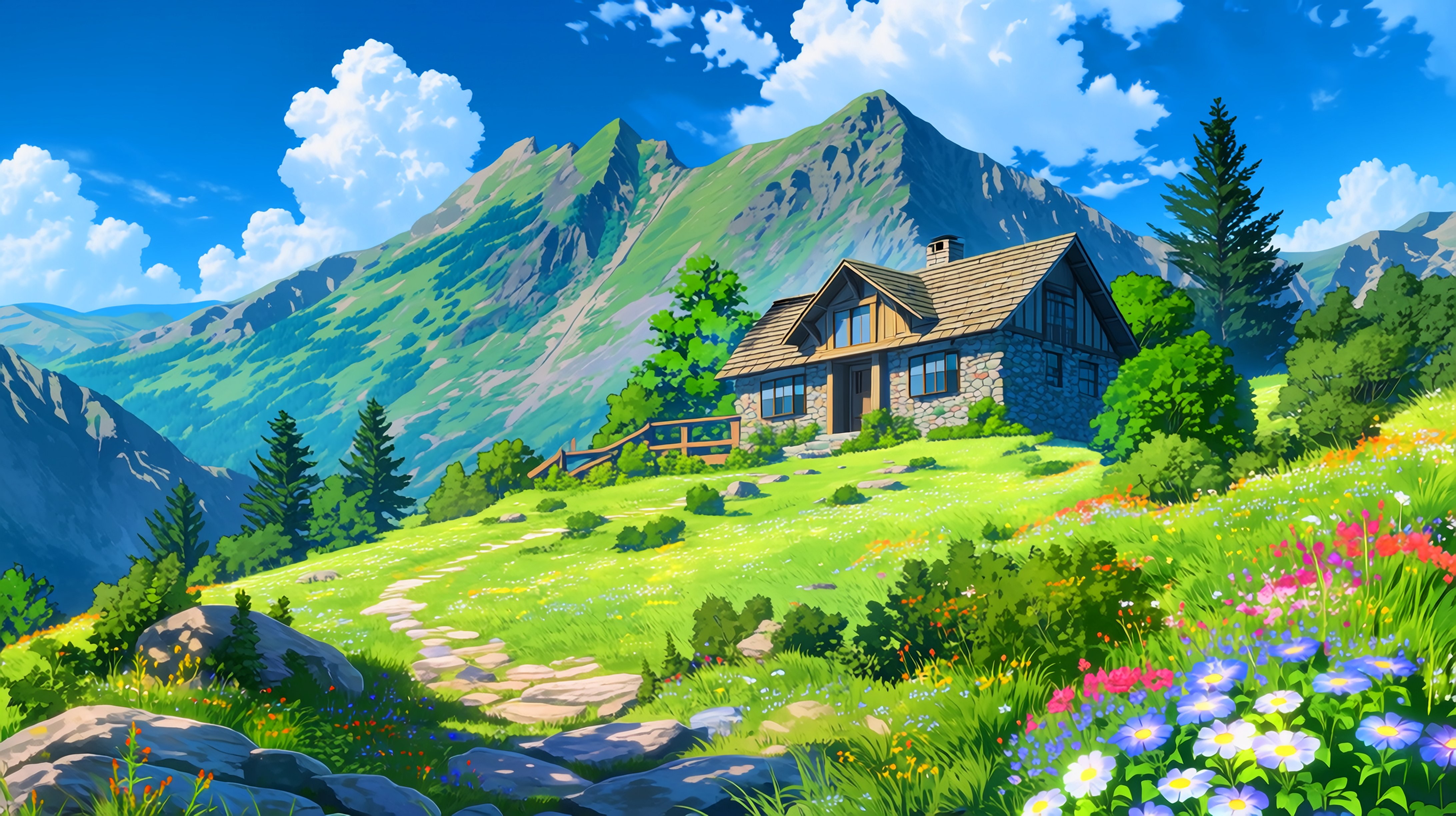 唯美的小屋风景