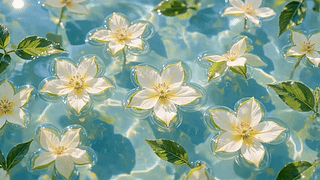 碧水浮花