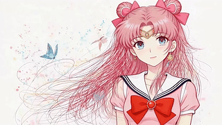 粉发俏皮少女