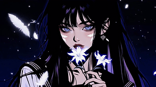 暗夜发光百合少女