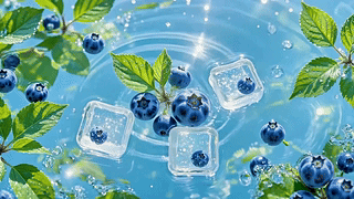 清凉水波蓝莓