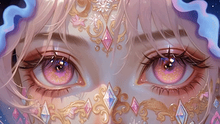 鎏金冰花粉瞳少女