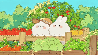 菜园里的软萌小兔