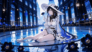 蓝调花厅优雅少女