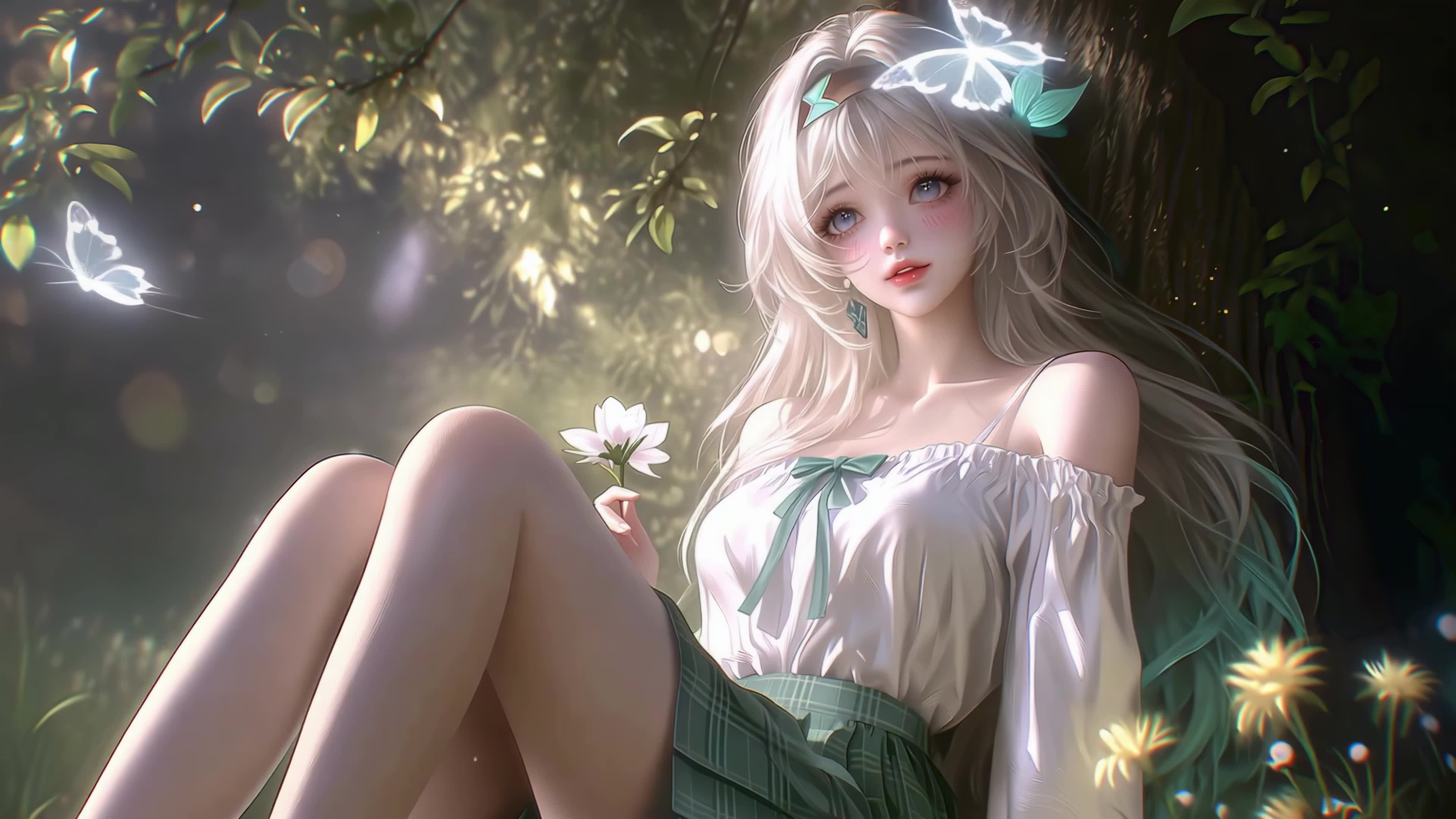 幽林银发少女