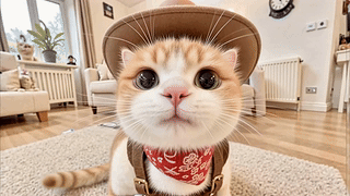 戴帽子的可爱小猫咪