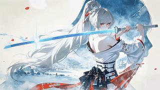 雪境银发拔刀少女
